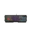 کیبورد گیمینگ باسیم بلادی مدل B135N با کلیدهای مکانیکی نیمه‌مکانیکال، دارای نورپردازی RGB، طراحی ارگونومیک، مقاومت در برابر نفوذ مایعات، عمر طولانی کلیدها، رابط پورت USB
