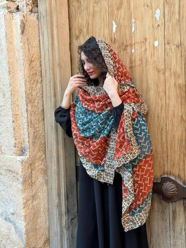 شال هندی گلدوزی پرکار ثریا