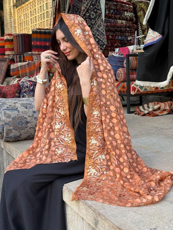 شال هندی پرکار گل افروز