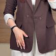 کت لینن یقه بلیزر مچ آستردار- 61568