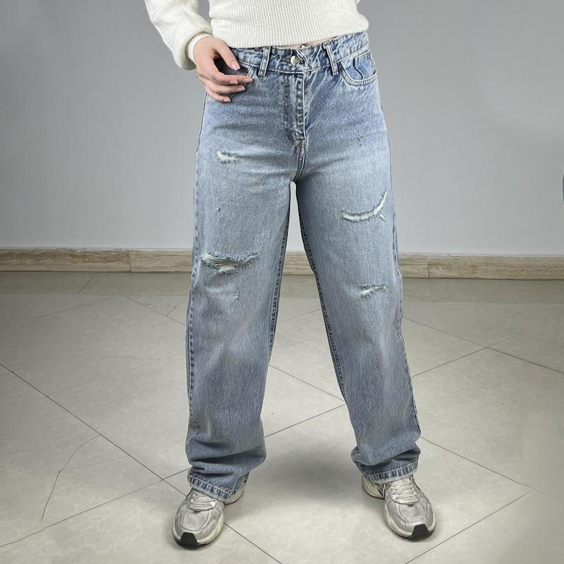 شلوار جین نیم بگ -2156