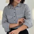 شومیز کراپ لینن ملانژ پایین گت-61530 