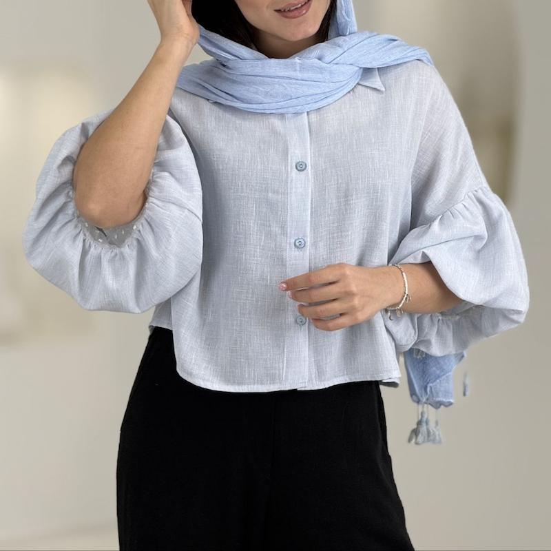 شومیز آستین پف دار-61580