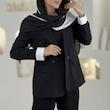 کت لینن یقه بلیزر مچ آستردار- 61568