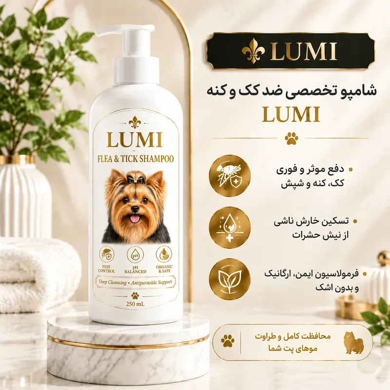شامپو مخصوص کک و کنه سگ و گربه