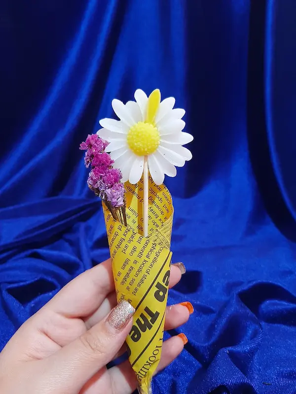 شمع دسته گل بابونه