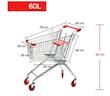 چرخ خرید فروشگاهی فلزی 60 لیتری