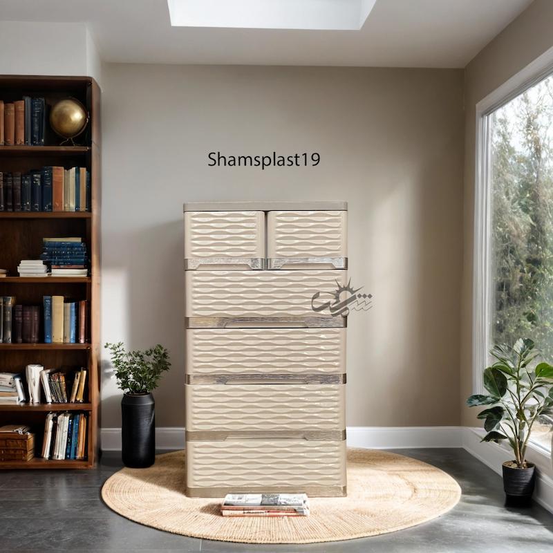 فایل کشویی پلاستیکی طرح موج 5 طبقه