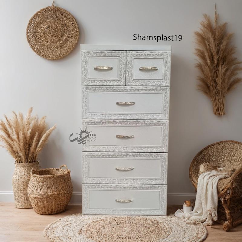 فایل کشویی پلاستیکی طرح منبت 4 و 5طبقه