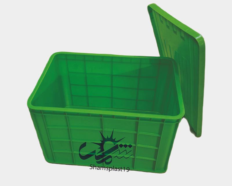 جعبه پلاستیکی صنعتی درب دار بزرگ 39 *43 *63