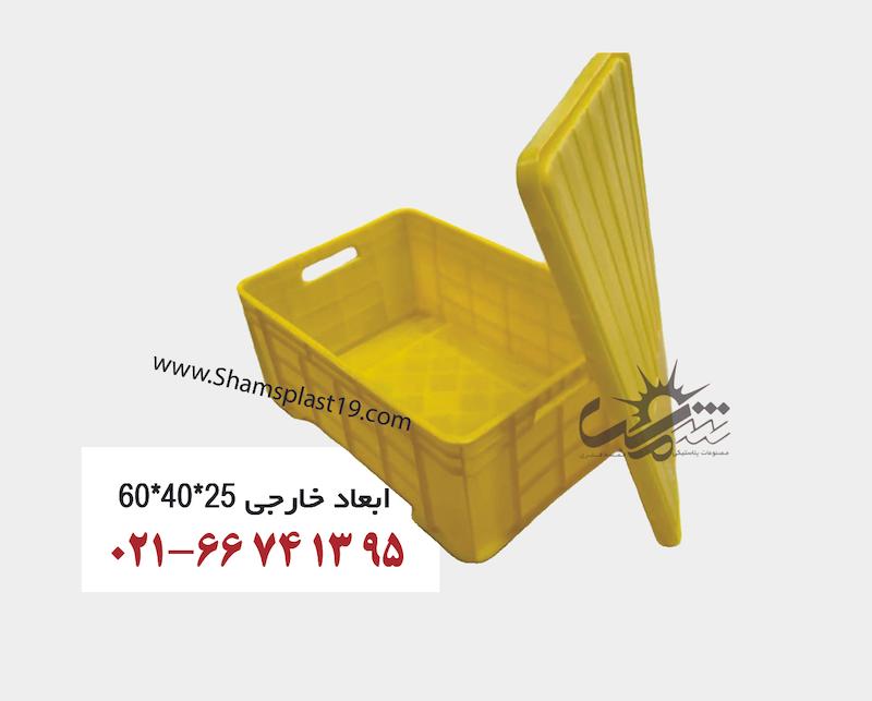 جعبه پلاستیکی صنعتی در دار (طول 60 عرض 40 ارتفاع 25) نانو بسیار محکم کد 1005