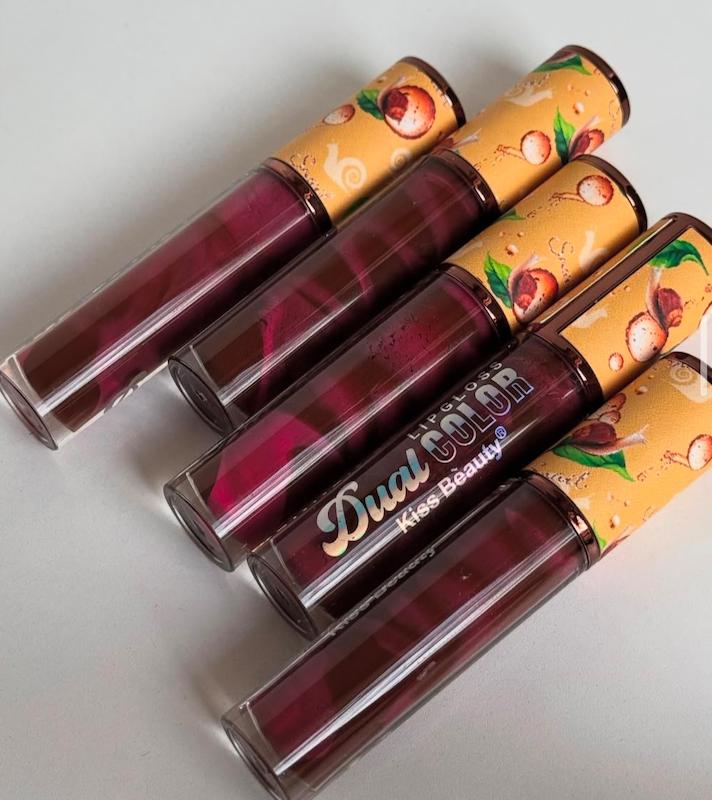 لیپگلاس لیپ گلاس آلبالویی قهوه ای kiss beauty