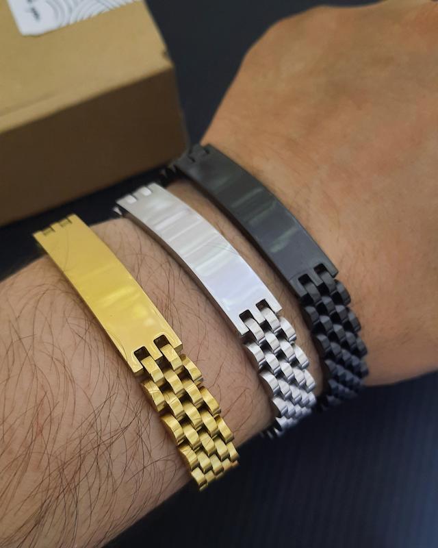 دستبند رولکس پلاکدار با حکاکی دلخواه