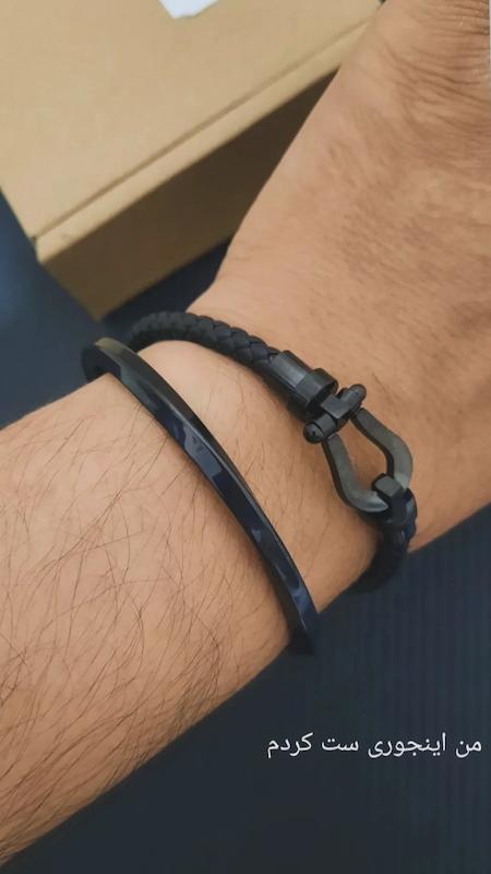 دستبند امگا فرد مردانه فول مشکی