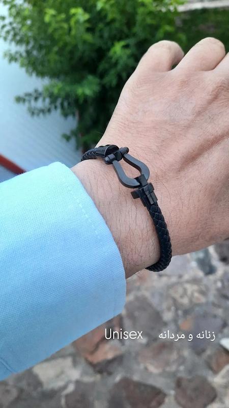 دستبند امگا فرد مردانه فول مشکی