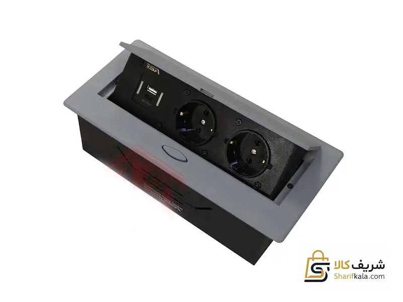 پریز روی صفحه کابینت دو سوکت تیسا 333+