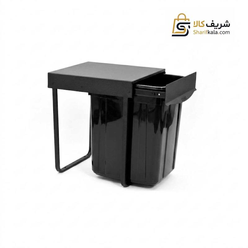  سطل زباله مشکی بزرگ تک مخزنه ریلی (36 لیتری) – هومان