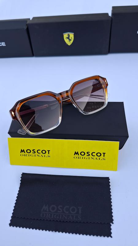 عینک آفتابی مردانه موسکات Moscot مدل 1203 مستر دسته سیم کائوچو اسیتیت به همراه کاور و دستمال 