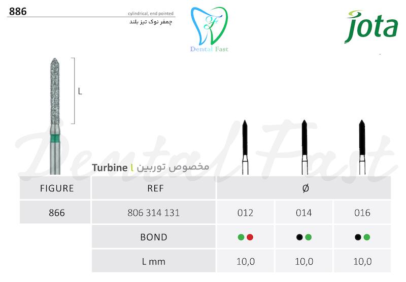 فرز الماسی چمفر نوک تیز بلند 886 جوتا