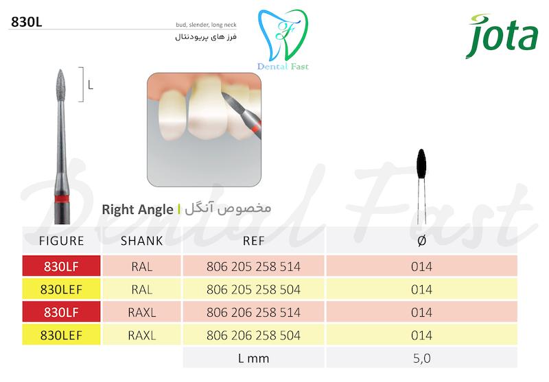 فرز  الماسی آنگل پریودنتال بلند  830L جوتا