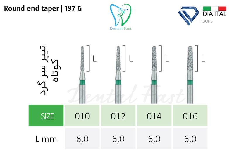 فرز تیپر سر گرد کوتاه G-197 دیا ایتالیا