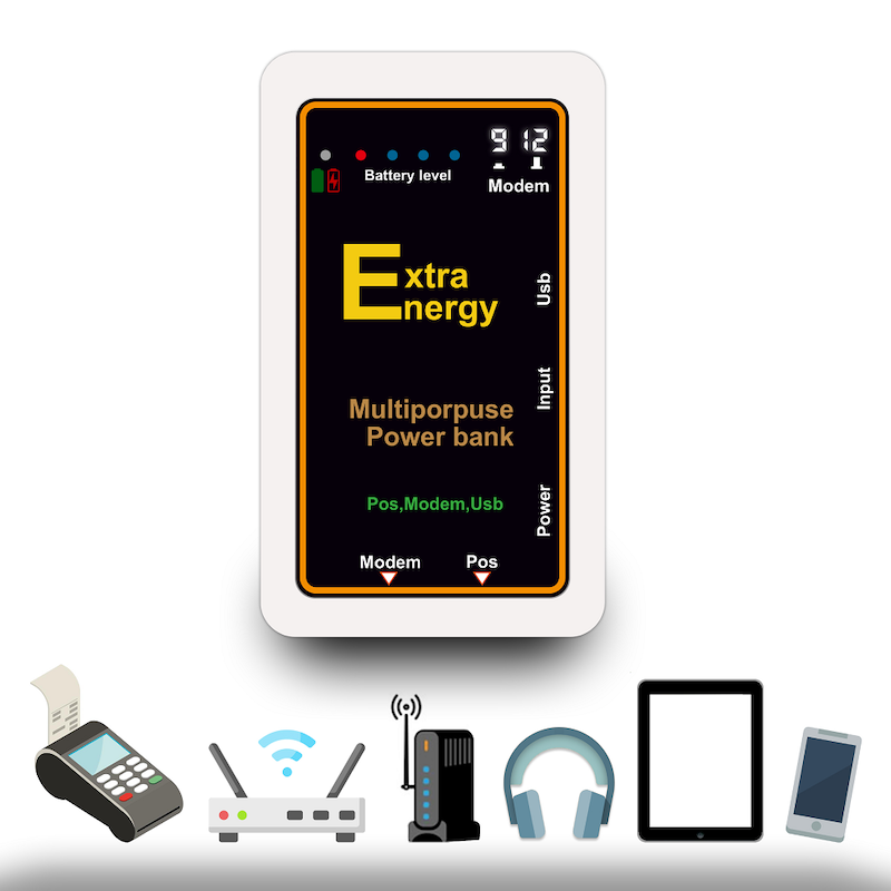 پاور بانک مودم و کارتخوان Extra Energy مدل V912 ظرفیت 10000ma