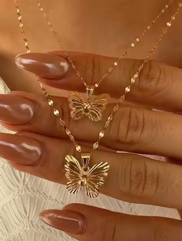 پلاک طلا پروانه سه بعدی هفت رنگ 🦋