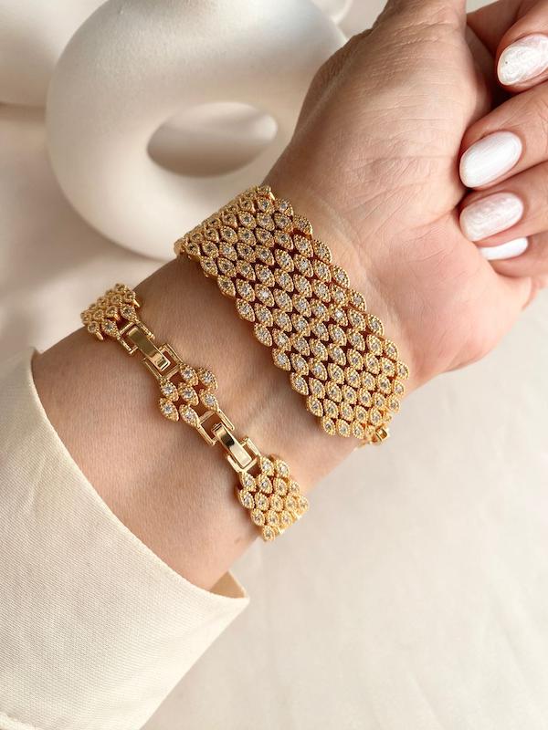 دستبند جواهر گندمی طلایی