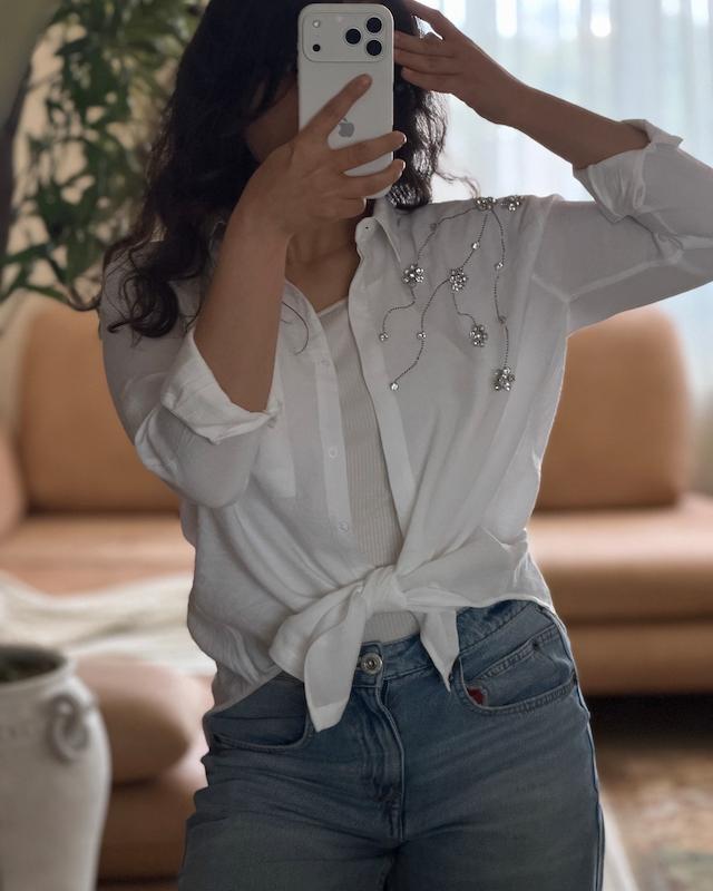 شومیز سنگدوزی ترک