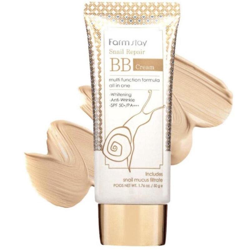 بی‌بی کرم حلزون فارم‌استی Farmstay Snail Repair BB Cream SPF50+ PA+++ (روشن‌کننده و ضدچروک) 50 گرم 