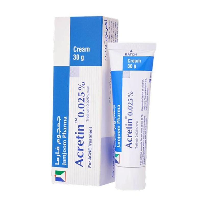 کرم ضد جوش و ضد لک ترتینوئین 0.025 اکرتین جمجوم فارما(Jamjoom Pharma, Acretin, 0.025% Tretinoin, Acne Treatment - 30 gm)