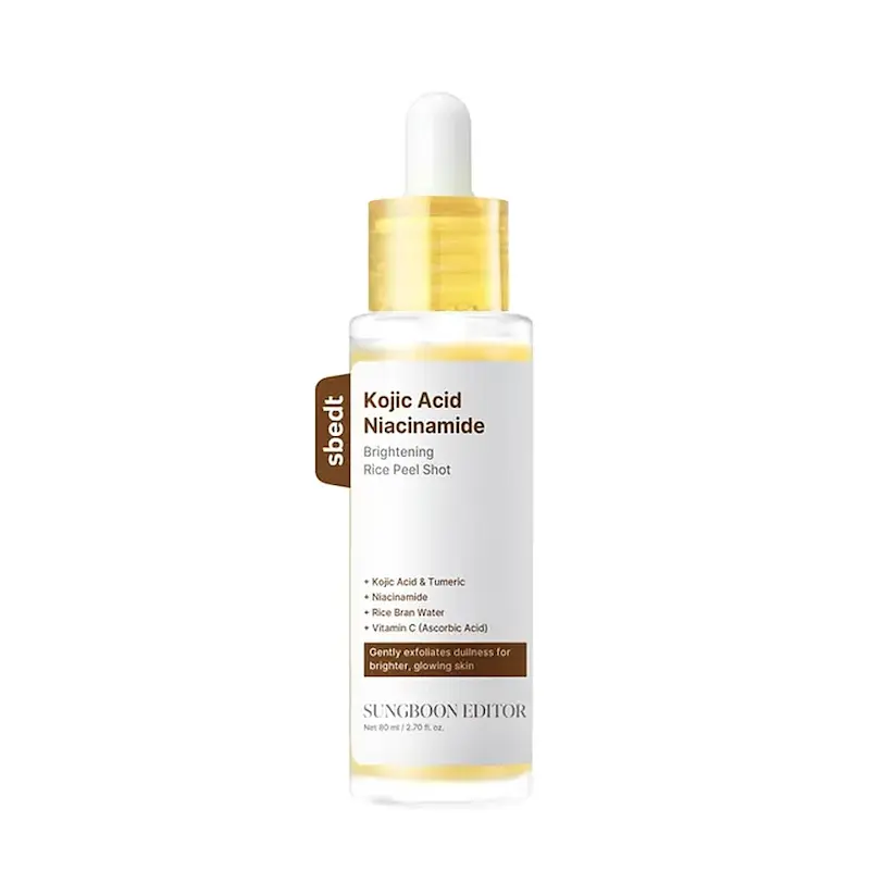 پیلینگ شات روشن‌کننده برنج کوجیک اسید و نیاسینامید سانگبون ادیتور (Sungboon Editor Kojic Acid Niacinamide Brightening Rice Peel Shot 80ml)