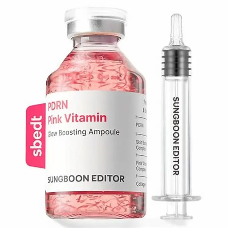 آمپول درخشان‌کننده پی‌دی‌آرن ویتامین صورتی سانگبون ادیتور (Sungboon Editor PDRN Pink Vitamin Glow Boosting Ampoule 40ml)