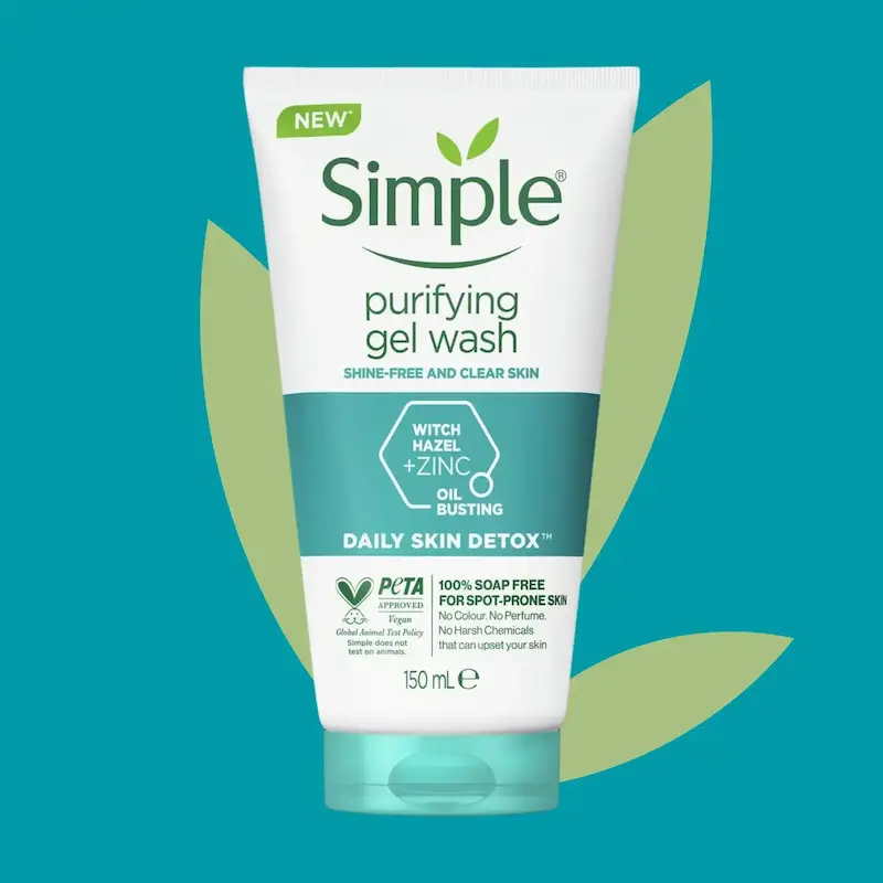 ژل شستشوی صورت سیمپل مدل Purifying پاک‌کننده ملایم مناسب پوست حساس و مستعد جوش حجم 150ml