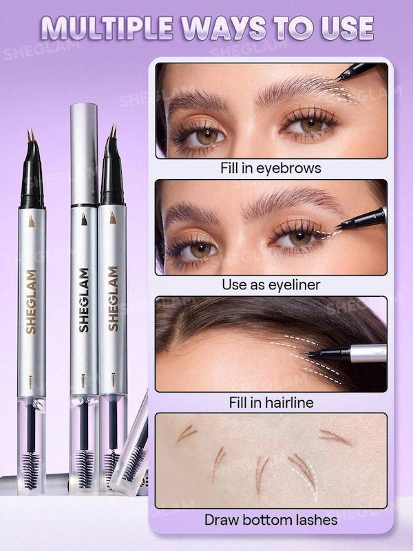 قلم حالت دهنده طبیعی ابرو دو سر Real Flow Laminating Brow Pen شیگلم | SHEGLAM