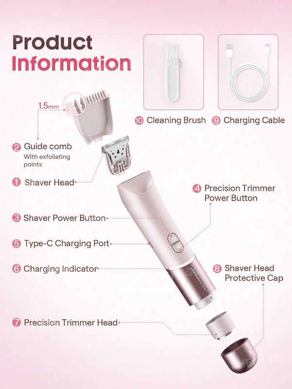 شیور شارژی صورت و بدن با موزن و اصلاح‌کننده مو شیگلم SHEGLAM Shaver اورجینال