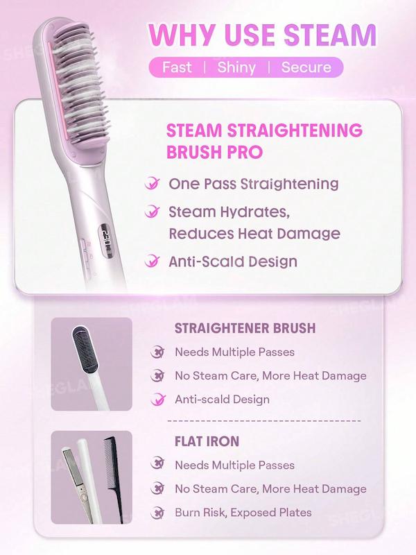 برس صاف‌کننده بخار شیگلم Hydra Shot Steam Straightening Brush Pro