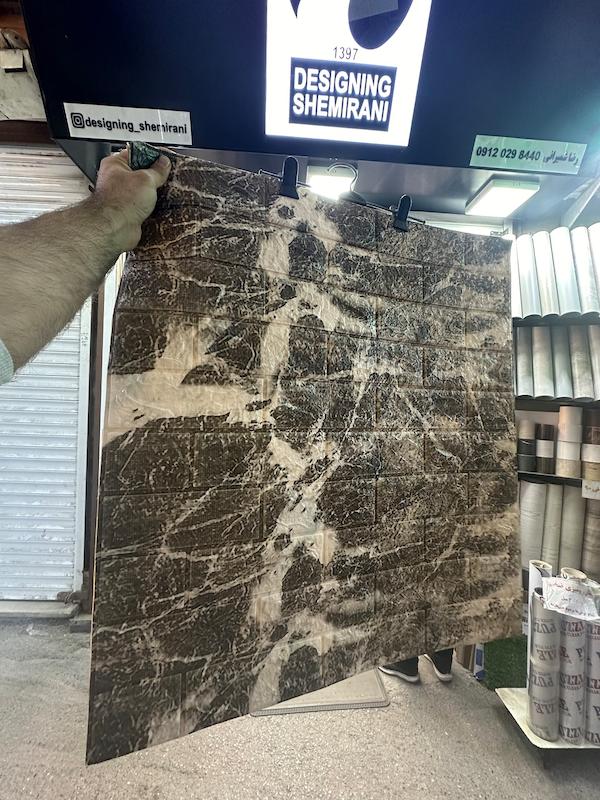 دیوار پوش فومی طرح آجر طوسی چاپی 70*77 ضخیم