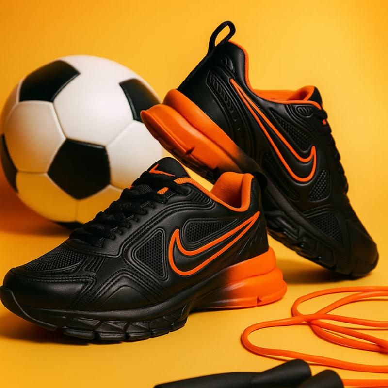 کفش ورزشی مشکی نارنجی زیبا