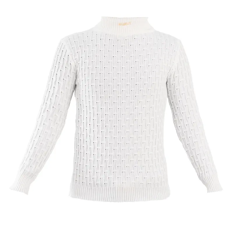 پلور اندامی سفید یقه اسکی 