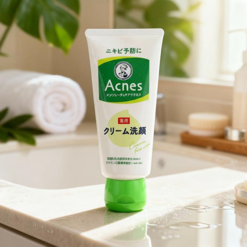 شوینده صورت کرمی ضد جوش و آکنه روهتو | Rohto Mentholatum Acnes Creamy Face Wash