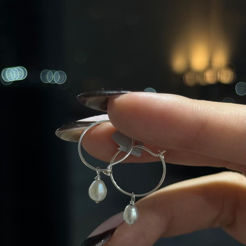 گوشواره نقره مروارید پرورشی