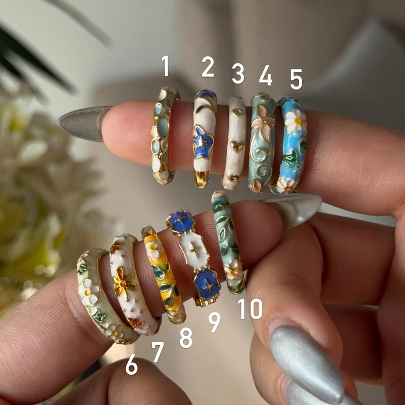 انگشتر مینایی باغ آبی