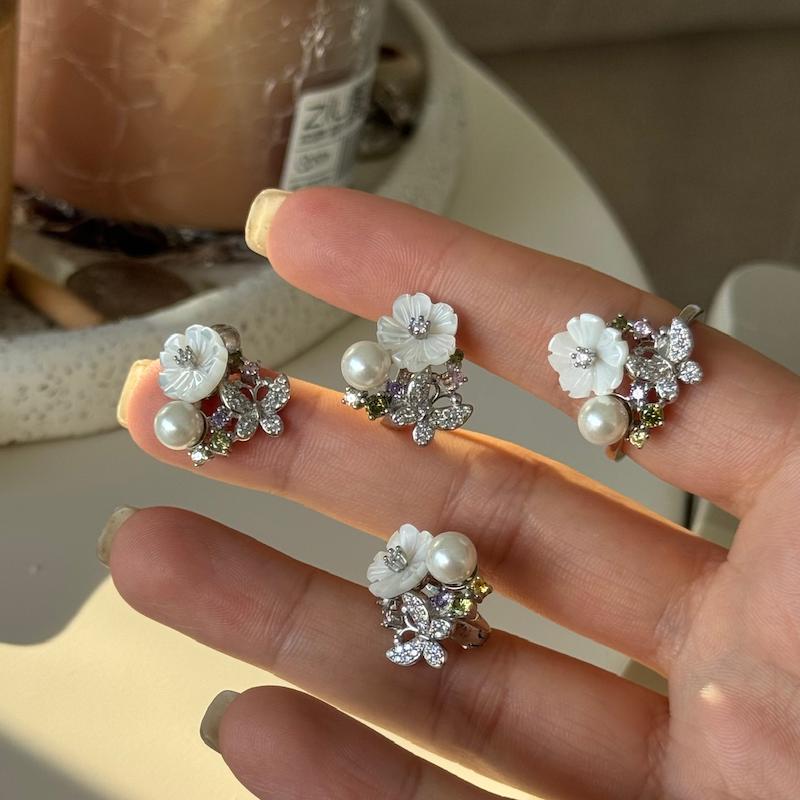 ست جواهری گل نقره
