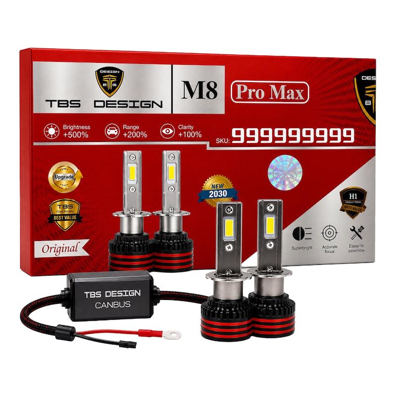 هدلایت M8 PRO MAX برند توبیز پایه H1 سری جدید بسته 2 عددی