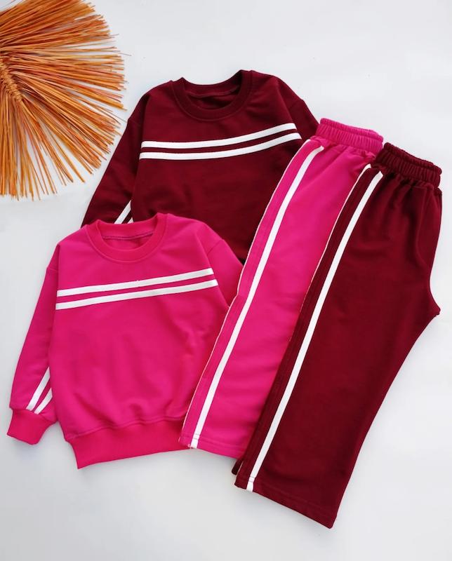 ست بلوز شلوار نواردار کد 4596