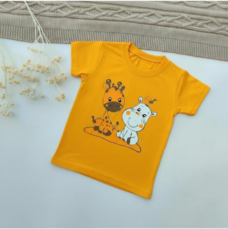 تیشرت تک اسب آبی و زرافه کد 981