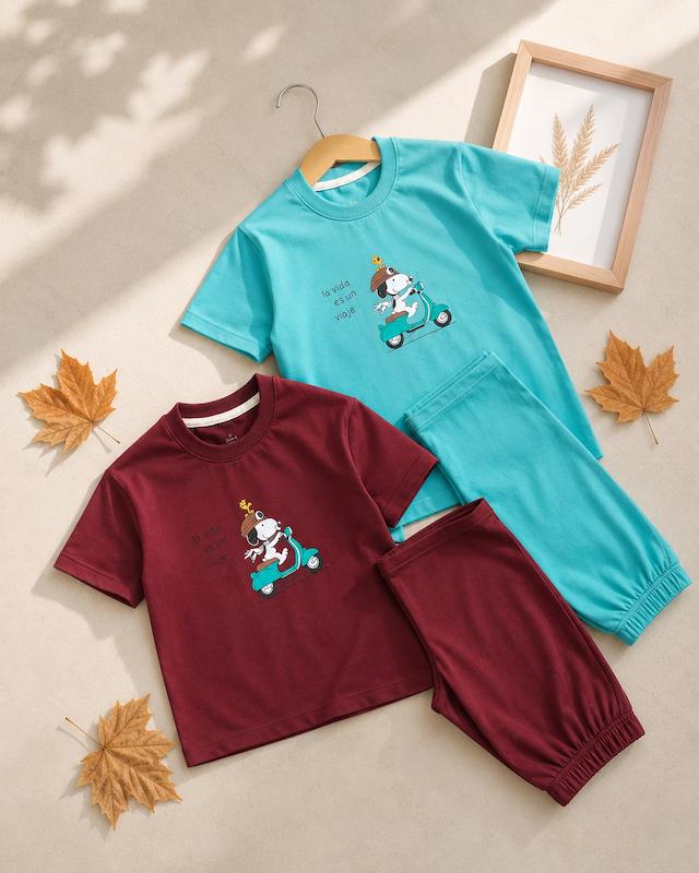 ست تیشرت شلوارک اسنوپی کد 4949