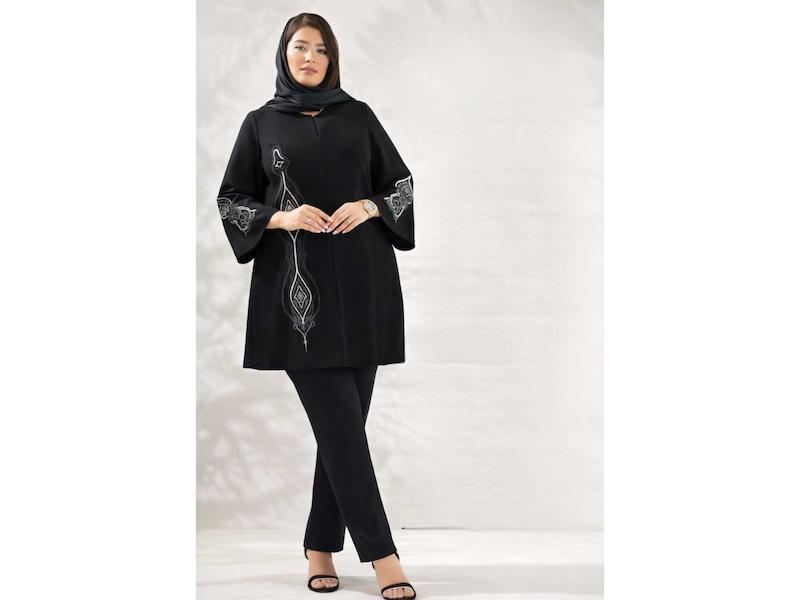 مانتو مجلسی سایز بزرگ گلدوزی ۵۲تا۶۴