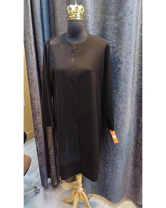 مانتو کرپ اندونزی نگین دار مجلسی سایز بزرگ سایز ۵۲تا۶۶